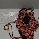 BERLOOK Women's One-Piece Swimsuits Fashion Tummy Control Push Up Bathing Suit for Women Full Coverage Slimming Swimwear Black Floral, Size Small, Black