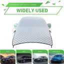 Car Windshield Snow Cover, Oversized Reinforced Vehicle Hood Mirror Protector, All Weather for Snow, Sun, Rain, Dust, Universal for All Seasons (Silver)