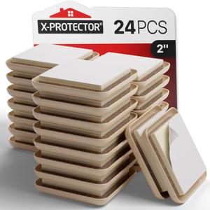 X-PROTECTOR Chair Sliders – 24 pcs 2" Furniture Sliders for Carpet – Self-Adhesive Furniture Moving Pads – Premium Chair Leg Floor Protectors – Slide Effortlessly with Chair Pads & Protect Floors!