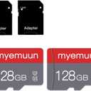 2 Pack 128 GB Micro Memory Card with Adapter, TF Memory Card Class 10, Mini Memory Card for Smartphone/Tablet/Camera/Personal Computer (128GB*2)