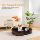 Dwanton Orthopedic Dog Bed for Medium Dogs with Gel Memory Foam, Waterproof Dog Sofa, Washable Pet Bed with Four Sided Bolster Cushion, Removable Cover & Non-Slip Bottom, 36", Brown