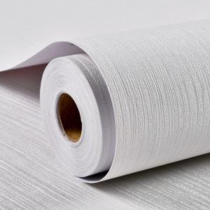 Haimin Grasscloth Textured Wallpaper 24in X 393in Fabric Contact Paper White Wall Paper Linen Peel and Stick Self-Adhesive Thick Vinyl Embossed Film Wallpaper (White)