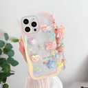 Roemary 3D Cartoon Case for iPhone 16 Pro with Wrist,Rainbow Bunny Case for Girls Women,Girly Design TPU Soft Bumper Protective Cover(3D Wrist)