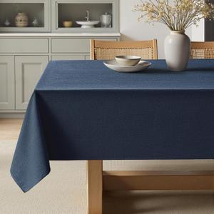 MIULEE Navy Blue Linen Polyester Tablecloth 60x104 Inch Rectangle Table Cloth Waterproof,Stain Resistant & Wrinkle Resistant for Dining Party Wedding. Navy Blue