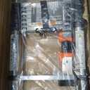 A Frame Telescoping Ladders 16.5 FT Stainless Steel,Telescopic Ladder 330lbs Capacity Compact Ladder with Balance Bar and Movable Wheels,Multi-Purpose Collapsible Ladder for Indoor Outdoor Work