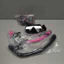 Snorkeling Gear for Adults, JRing Snorkel Mask Set with 180 Degree Tempered Glass Anti Fog Goggles Scuba Dry Top Snorkel for Swimming, Scuba Diving Mask for Men Women (Black+Pink (2 Pack))