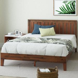 ZINUS Vivek Deluxe Wood Platform Bed Frame with Headboard, Wood Slat Support, No Box Spring Needed, Easy Assembly, Full, Antique Espresso
