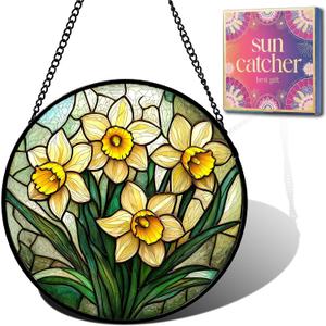 Daffodil Flower Acrylic Suncatcher Sun Catchers Indoor Window Gifts 7.8"