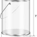 Yalikop 48 Pack Clear Paint Cans with Metal Lids, Plastic Empty Storage Bucket Paint Can Containers and Handle for Putting Candy, Party Favors Cans, Decor and DIY Projects (5 Inch Tall)