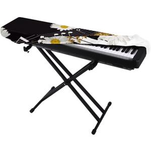 61 Key Keyboard Cover Daisy Music Note Piano Keyboard Covers Stretchy Waterproof Cloth Electric Slipcover