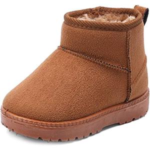 MK MATT KEELY Winter Boots Boys Girls Soft Warm Shoes Toddler Black Snow Boots (Toddler/Little Kid) (8.5 Toddler, Khaki)