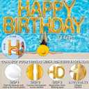 Shappy 30'' Happy Birthday Pool Extra Large Floating Letter Balloons with Adhesive Dots Inflatable Party Decorations for Summer Birthday Party