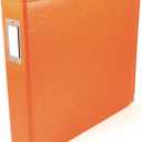 We R Memory Keepers 12x12 Photo Album Orange Soda Protect Memories & Photos, Acid-free Faux Leather, Snag-free Rings, Includes 5 Page Protectors, Scrapbooking