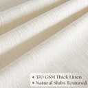 Natural Linen Curtains Pinch Pleated 84 Inches Long for Living Room Bedroom Pleat Rings Back Tab Semi Sheer Curtains 84 Inch Length Light Filtering Farmhouse Drapes Cream Ivory Birch 1 Panel 50x84