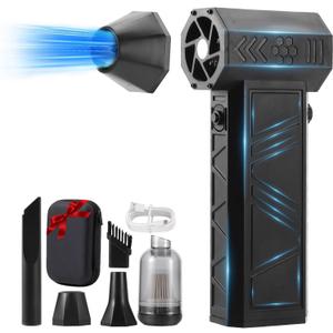 Electric Compressed Air Duster - 20,0000 RPM Rechargeable Cordless Turbo Blower, Portable Air Blower Gun for Cars, PC, Keyboard, Home & Outdoor Dust Cleaning (Replaces Compressed Air Cans)