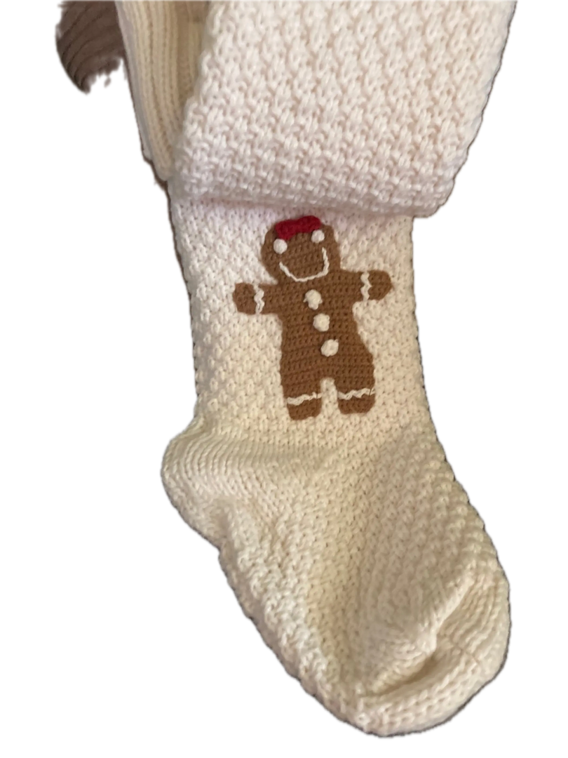 2 Knitted Gingerbread Stockings