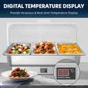 Electric Chafing Dish, 3 x 3QT Size Electric Chafing Dish Buffet Set with Rotary Knob Adjustable Temp, 700W Electric Buffet Servers and Warmers with Roll Top for Catering