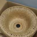 Daoseolo 18inch Bamboo Rattan Pendant Light, Hand-Woven Wicker Boho Hanging Ceiling Light Fixture, Beige Pendant Lamp Rustic Farmhouse Chandelier for Kitchen Island, Dining Room, Bedroom, Living Room