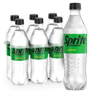 Sprite Zero Sugar Lemon Lime Diet Soda Pop Soft Drinks, 16.9 fl oz, 6 Pack (EXP 08/10/26)