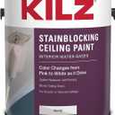 KILZ Stainblocking Ceiling Paint, Interior, White, 1 Gallon, 128 Fl Oz