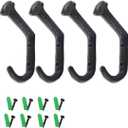 Tinsow Wall Mount Coat Hanger Hooks Rustic Farmhouse Cast Iron Towel Hanger (4)