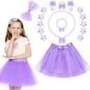 16 Pieces Tutu Dress Up Set for Girls 3-8 Years, Princess Costume with Hair Accessories Set