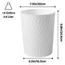 YGJT Small Trash Can, 3 Pack 1.8 Gallons Bathroom Trash Can, Slim Waste Basket, Round Garbage Can, Plastic Trash Bin for Kitchen, Dorm, Bedroom, Office, Living Room, Study, Compact Spaces(White)
