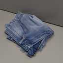 THUNDER STAR Women Mid Rise Ripped Stretchy Jeans Shorts Frayed Raw Hem Casual Denim Shorts Size 14