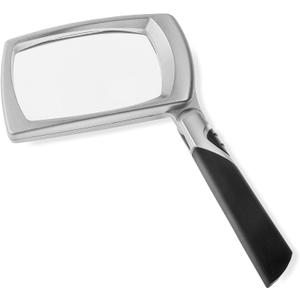 Carson LED Lighted 2.5X Power Rectangular Magnifier with Folding Collapsible Handle (MJ-30)