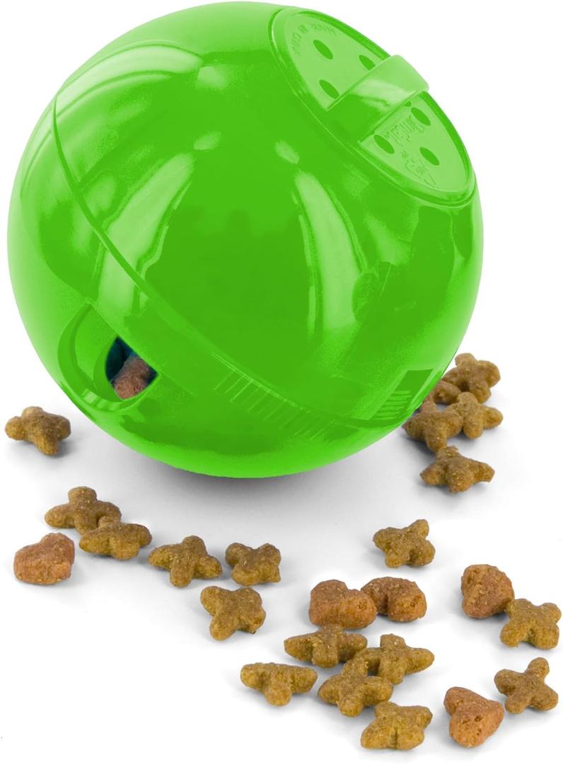PetSafe Slimcat Feeder Ball - Interactive Game for Your Cat - Fill with Food and Treats - Green (1 Count (Pack of 1))