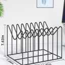 TOPCJ 4 Sets Wire File Organizer for Desk,File Folder Holder/Rack/Stand,File Sorter Organizer,Desktop Record/Clipboard Holder,8 Sections Storage,Anti-Scratch/Rusty,Steel Stable Holder,Black