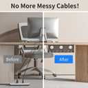 Delamu 2 Pack Metal Under Desk Cable Management Tray, U Channel Cord Organizer Box, Office Under Desk Cord Organizers, Cable Management with Various Accessories, Black, 15.75 Inches