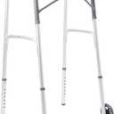 McKesson Folding Walkers with Wheels, Aluminum, 32 in to 39 in, 350 lbs Weight Capacity, 1 Count
