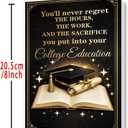7 x OJsensai Congratulations College Graduate Card for Him Her | Black Gold Graduation Card for Son Daughter from Parents Teacher, College Graduation Gifts with Cellophane Envelope, 8 x 5.3 inches / 20.5 x 13.5 cm