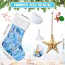 18" Large Coastal Christmas Stocking Teal Beach Xmas Stocking