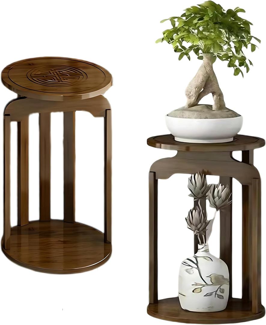 Plant Stand, Display Stand For Plant, Antique and Crafts, Indoor/Outdoor Wood Plant Holder, Flower Pot Stand, Sturdy Planter Stand, Display Stand (45CM/18-INCH)