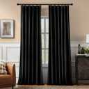 Pinch Pleated 100% Blackout Curtains for Bedroom, Black Velvet Curtains for Living Room, Black Out Curtain 96 inch Long Room Darkening, Blackout Pinch Pleat Drapes with Hooks 2 Panels, 40"W x 96"L (Pack of 2)