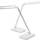Safco 1001SL Vamp LED Modern ABS Desk Lamp with USB Port and Dimmer Switch, Silver