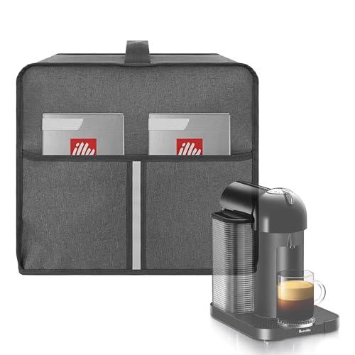 Kingshion Dust Cover Compatible with Nespresso Vertuo Coffee and Espresso Maker by Breville,The Pearl Cotton Inside Enhances Protection of The Machine -Dark Grey