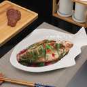 DOITOOL Creative Fish Plate Ceramic Serving Platter 11 Inch Fish Shaped Dish Snack Storage Tray for Home Dinner Party Restaurant, 11 inches x 5.7 inches x 1.6 inches