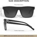 2 x Polarized Sunglasses for Men, Square Overized Fashion Sun Glasses Big Flat Rimless Glasses Shades UV Protection