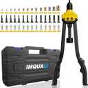 IMQUALI Rivet Nut Tool Rivet Nut Kit, 16" Rivnut Tool Kit with 14 Metric & SAE Mandrels Rivet Nut Assortment Kit with 140 Rivet Nuts, Hand Riveters Nutsert Tool Kit with Durable Blow Molded Case