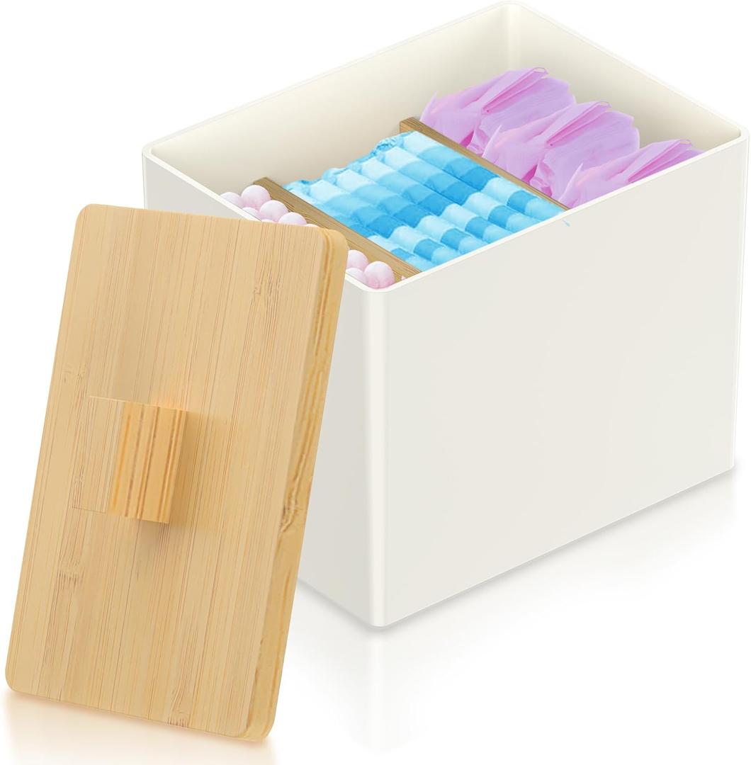 The Flow Box Co. Period Organizer Kit | Tampon & Pad Organizer Storage Box | Feminine Hygiene Organizer for Bathroom, Dorm, Office & School | Tampon Holder