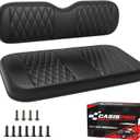 Universal Golf Cart Rear Seat Replacement Cushion for EZGO Club Car Yamaha, Golf Cart Rear Seat Cushion Assembly Kit - Bottom Cushion & Backrest, Black, Normal
