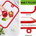 2 Pack Clear Glass Cutting Board, 2 Size Chopping Board with Non-slip Edges, Tempered Cutting Board with Hanging Hole for Kitchen Counter, Meal Prep, Dishwasher Safe (15"x 10", 12"x 8")