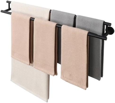 Alise Double Bath Towel Bars Towel Racks for Bathroom Lavatory,Wall Mount Towel Holder SUS304 Stainless Steel Towel Hanger Rail 32 Inch,GYT6902-800-B Matte Black