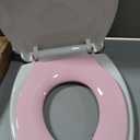 Elongated Toilet Seat 2-in-1 with Built-in Training Seat, Soft Quiet Close Non-Slip Design, Magnetic Seat and Cover, Easy Installation, Pink