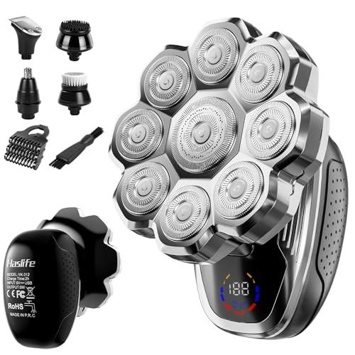 Electric Razor for Men,Head Shavers for Bald Men,Electric Shavers for Men with Wet & Dry Bald Head Shaver 9D Floating, 5-in-1 Body Shavers Comes with Magnetic Detachable Blades