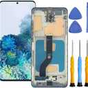 fSamsung Galaxy S20 Plus 5G Screen Replacement for Samsung S20+ Plus Screen Replacement with Frame for Samsung S20 Plus LCD Display Digitizer SM-G985u G985w G986u G986w Touch Screen (Black)