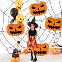 2 x 6 Pieces 30 Inches Halloween Pumpkin Foil Balloons Decorations, Large Scary Jack-O'-Lantern Design Mylar Balloons for Spooky Trick-or-Treating, Haunted House, and Halloween Party Supplies
